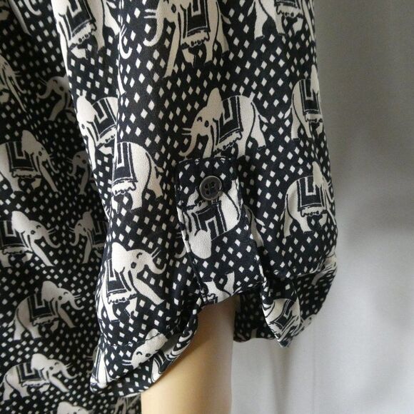 Pixley Stitch Fix Elephant 3/4 Sleeve Blouse Top L - Picture 5 of 10